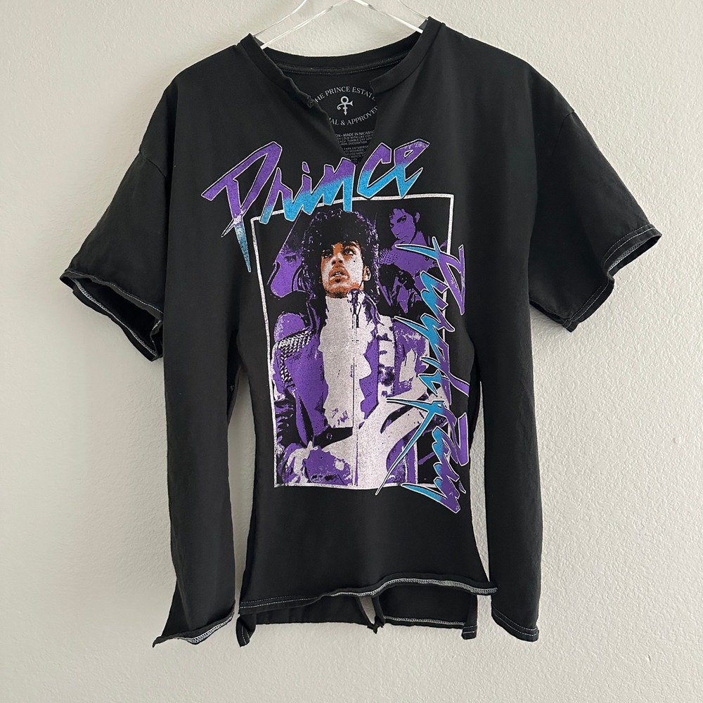 The Prince Estate Graphic T-Shirt Unisex S/M Black Deconstructed Purple Rain Tee